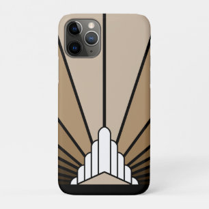 Art deco sun in tan Case-Mate iPhone case