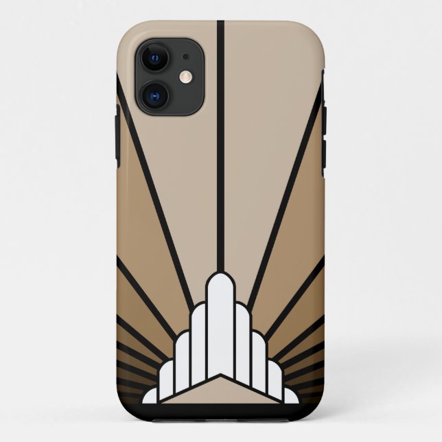 Art deco sun in tan Case-Mate iPhone case (Back)