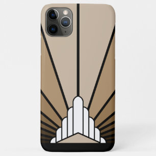 Art deco sun in tan Case-Mate iPhone case