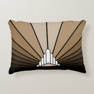 Art deco sun in tan decorative cushion