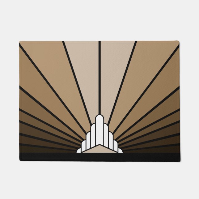 Art deco sun in tan  doormat (Front)