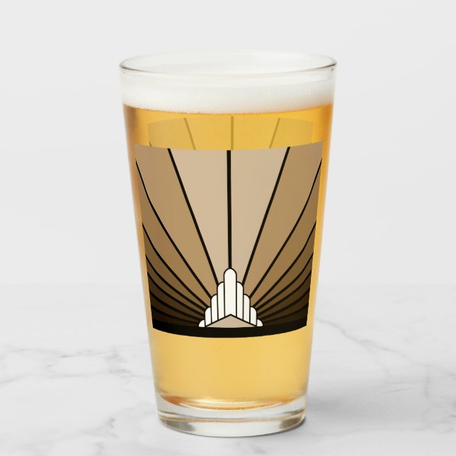 Art deco sun in tan glass (Back Filled)