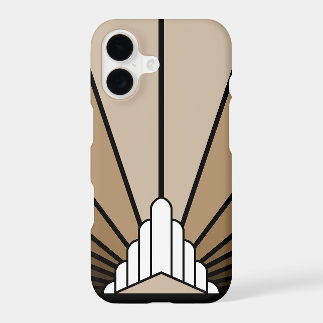 Art deco sun in tan iPhone case (Back)
