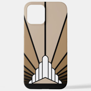 Art deco sun in tan iPhone 12 pro max case