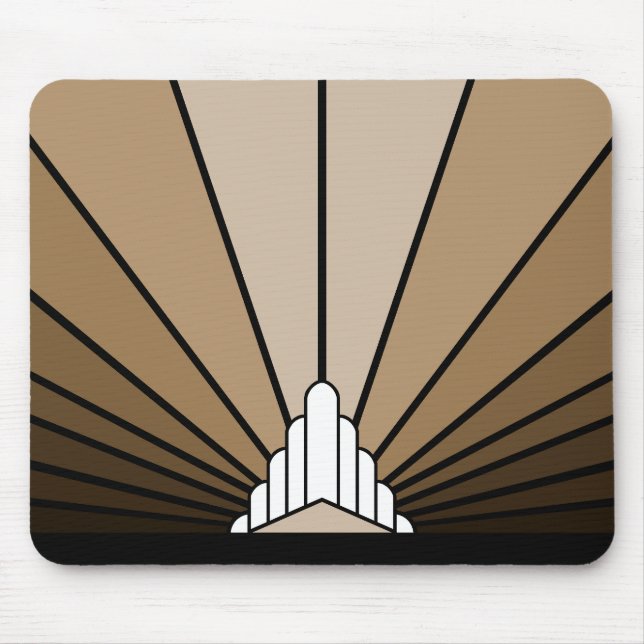 Art deco sun in tan mouse pad (Front)