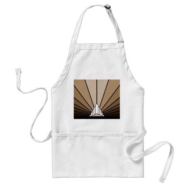 Art deco sun in tan standard apron (Front)