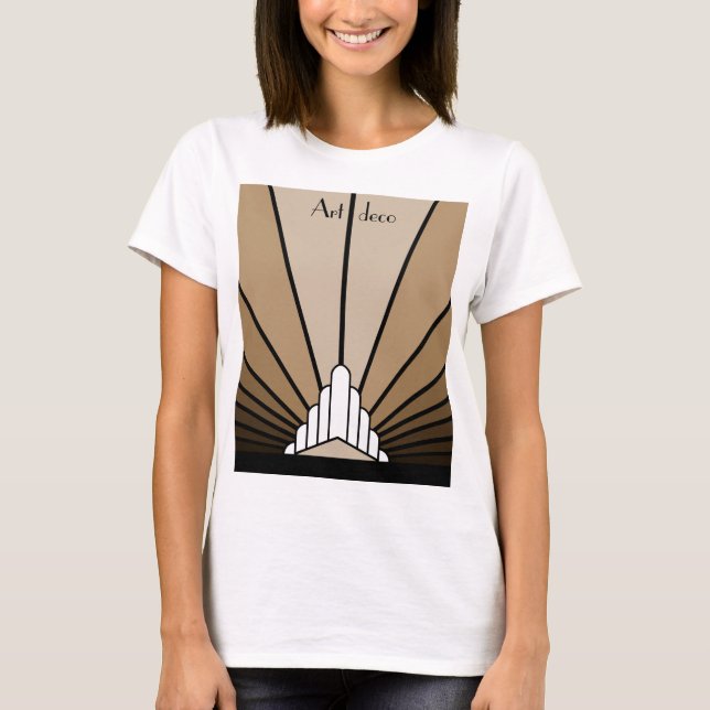 Art deco sun in tan T-Shirt (Front)