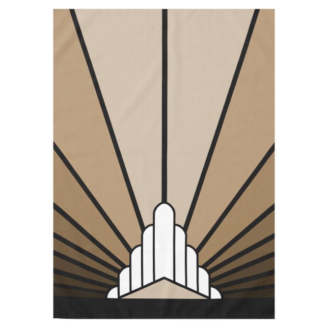 Art deco sun in tan tablecloth (Front)