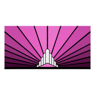 Art deco sun pink poster