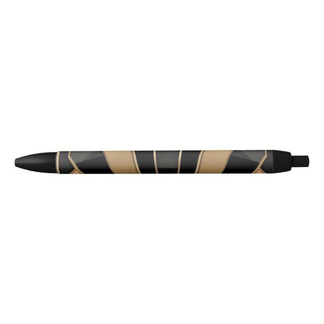 Art Deco Sunburst Geometric Luxury Design Black Ink Pen (Front)