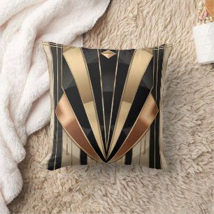 Art Deco Sunburst Geometric Luxury Design Cushion