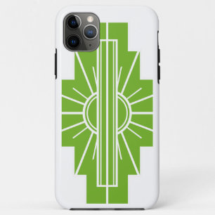 Art Deco Sunburst Pattern in White and Lime Case-M Case-Mate iPhone Case
