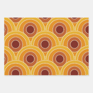 Art Deco Sunrise Retro pattern Wrapping Paper Sheet