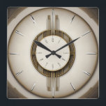 Art Deco super style Square Wall Clock<br><div class="desc">Great clock design. You will love it like others. Be free to use this design for other product you like or to customise and add your text. Follow me for more. Thank you. Have a nice day.</div>