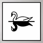 Art Deco Swan Poster<br><div class="desc">This Art Deco poster has a graceful and elegant swan in black and white with a black border. This actually goes with items in the Parisian Deco category of Wedding Themes at Ladiebug. I have a weakness for Art Deco and wanted it.</div>