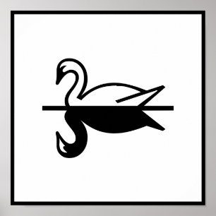 Art Deco Swan Poster