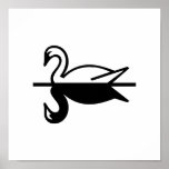 Art Deco Swan Poster<br><div class="desc">This Art Deco Swan poster actually goes with items in the Parisian Deco category of Wedding Themes at Ladiebug. I have a weakness for Art Deco and wanted it.</div>