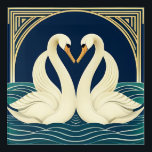 Art Deco Swans Acrylic Wall Art<br><div class="desc">Perfect for the Art Deco Swan lover!</div>