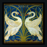 Art Deco Swans Poster<br><div class="desc">Pair of art deco swans in the reeds and water.</div>