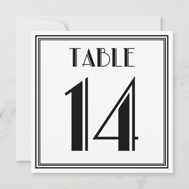 Art Deco Table Number 14 (Front)