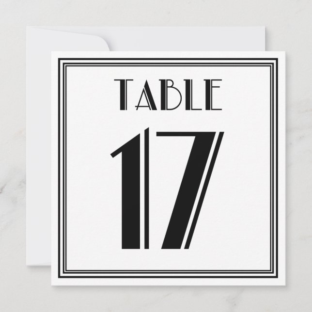 Art Deco Table Number 17 (Front)