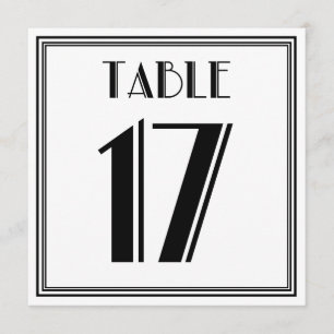 Art Deco Table Number 17