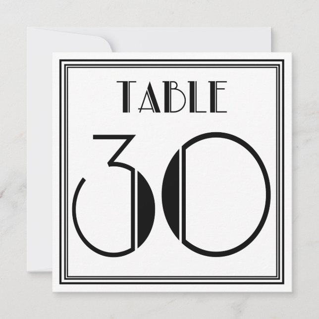 Art Deco Table Number 30 (Front)