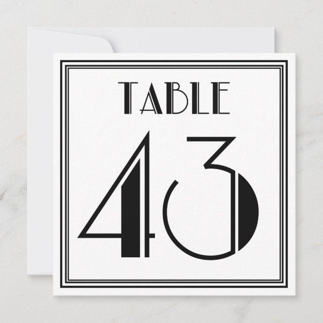 Art Deco Table Number 43 (Front)