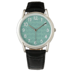 Art Deco Teal Mazes Watch