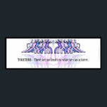 Art Deco Teamwork Motivational Banner (Plum,Blue) Poster<br><div class="desc">Stylish, Art Deco style graphics of 2 teams facing each other raising up a single trophy cup w/a rocket on the launchpad engraved on the front. The caption below: "TOGETHER - There are no limits to what we can achieve." can be kept, changed, or deleted. The 36"x12" is the perfect...</div>