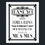 art deco, Thank You sign, wedding sign BLACK TEXT<br><div class="desc">wedding sign</div>