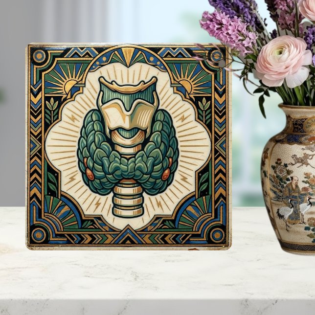 Art Deco thyroid biology medical vintage  Tile (Creator Uploaded)