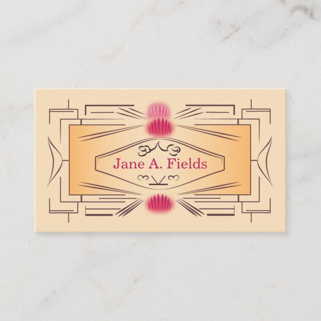 Art Deco Ticket Business Card by Elaine Leon (Front)
