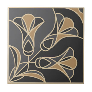 Art Deco Tile Floral. Bluebell flowers 2