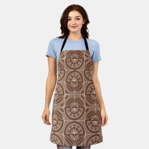 Art Deco Tile Floral (terracota) Apron