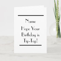 Art Deco Tip Top Birthday Card