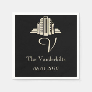 Art Deco Tower Ray Wedding Napkin