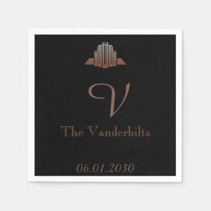 Art Deco Tower Wedding Napkin