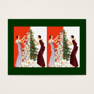 ART DECO TREE DECORATING GIFT TAG CARD BASKET TAGS