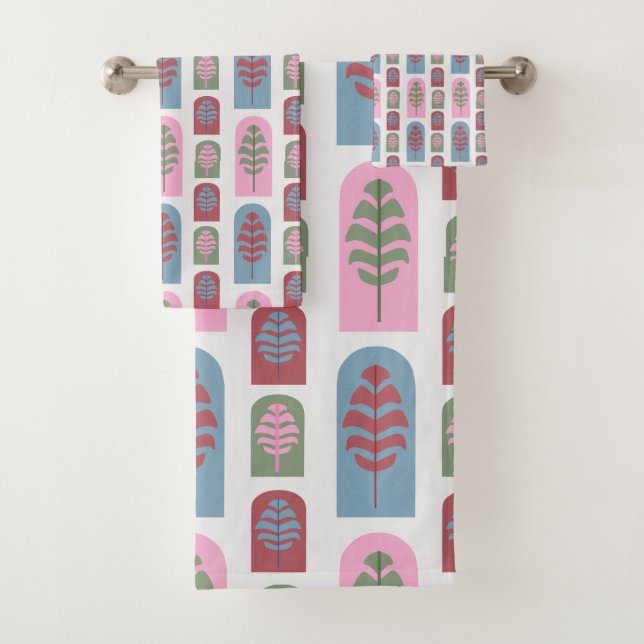 Art Deco Trees  Bath Towel Set (Insitu)