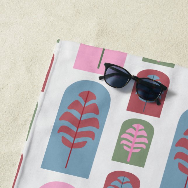 Art Deco Trees  Beach Towel (In Situ)