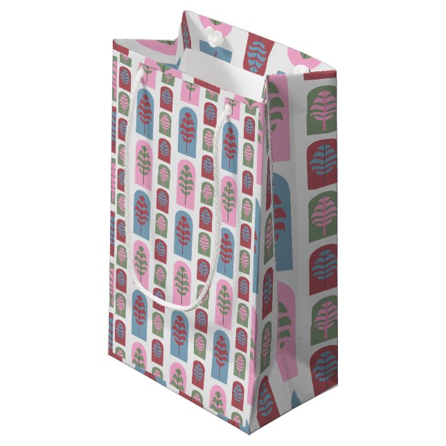 Art Deco Trees  Small Gift Bag (Front Angled)
