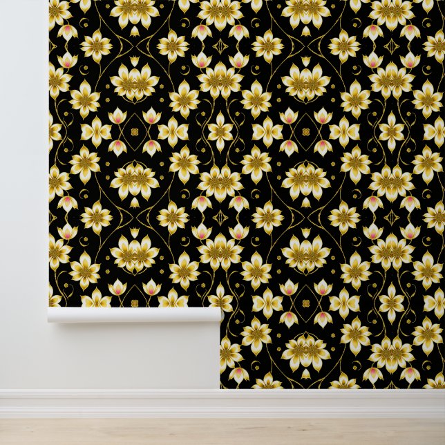Art Deco Trendy Black Gold Collection Wallpaper (Application)