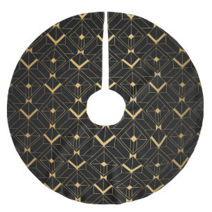 Art Deco Triangle: Luxury Pattern. Brushed Polyester Tree Skirt