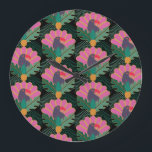 Art Deco Tropical Toucans & Pineapples Large Clock<br><div class="desc">Keep time in tropical style with this exotic toucan and pineapple patterned clock—perfect for bright,  bold interiors.</div>