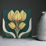 Art Deco Tulips Wall Decor Art Nouveau Ceramic Til Tile<br><div class="desc">Welcome to CreaTile! Here you will find handmade tile designs that I have personally crafted and vintage ceramic and porcelain clay tiles, whether stained or natural. I love to design tile and ceramic products, hoping to give you a way to transform your home into something you enjoy visiting again and...</div>