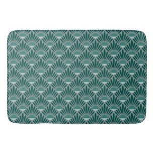 Art Deco Turquoise Pattern Bath Mat