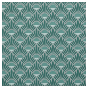 Art Deco Turquoise Pattern Fabric