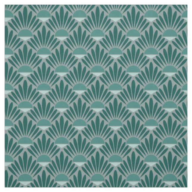 Art Deco Turquoise Pattern Fabric (Swatch)