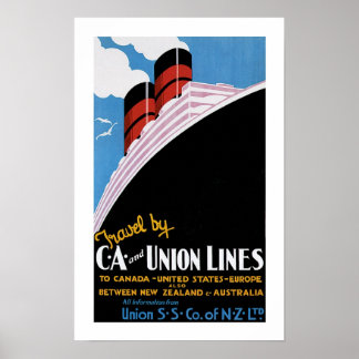 Art Deco Union Lines Poster